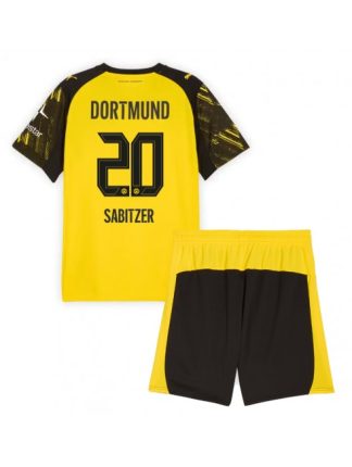 Otroški Nogometna dresi kompleti poceni Borussia Dortmund Marcel Sabitzer #20 Domači 2025-26