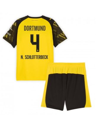 Otroški Nogometna dresi kompleti poceni Borussia Dortmund Nico Schlotterbeck #4 Domači 2025-26