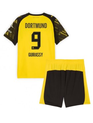Otroški Nogometna dresi kompleti poceni Borussia Dortmund Serhou Guirassy #9 Domači 2025-26