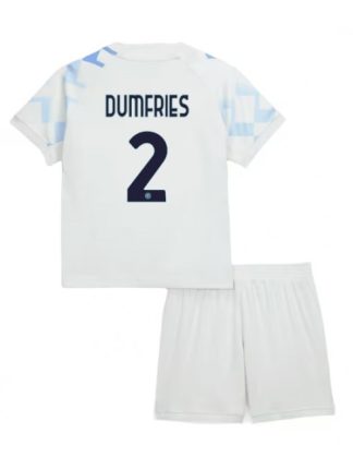 Otroški Nogometna dresi kompleti poceni Inter Milan Denzel Dumfries #2 Gostujoči 2025-26