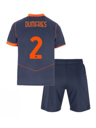 Otroški Nogometna dresi kompleti poceni Inter Milan Denzel Dumfries #2 Tretji 2025-26