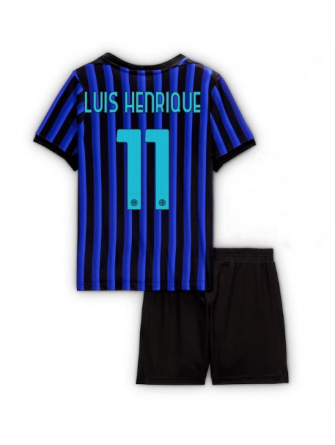 Otroški Nogometna dresi kompleti poceni Inter Milan Luis Henrique #11 Domači 2025-26