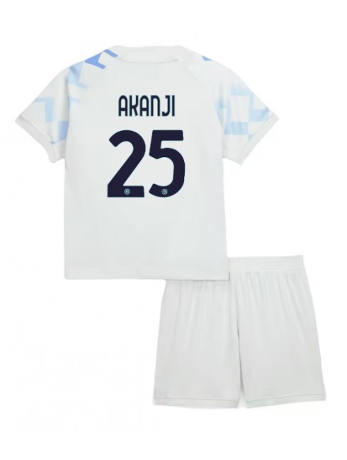 Otroški Nogometna dresi kompleti poceni Inter Milan Manuel Akanji #25 Gostujoči 2025-26