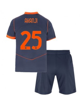 Otroški Nogometna dresi kompleti poceni Inter Milan Manuel Akanji #25 Tretji 2025-26