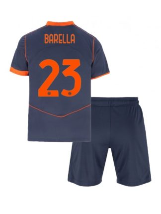 Otroški Nogometna dresi kompleti poceni Inter Milan Nicolo Barella #23 Tretji 2025-26
