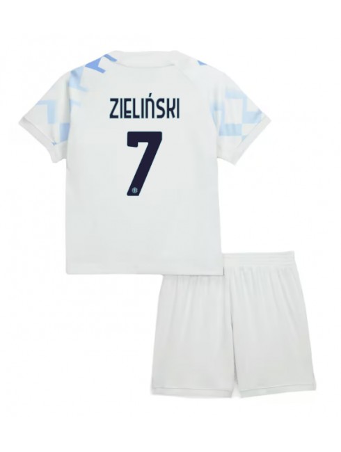 Otroški Nogometna dresi kompleti poceni Inter Milan Piotr Zielinski #7 Gostujoči 2025-26