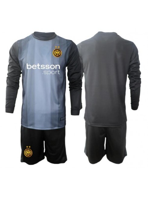 Otroški Nogometna dresi kompleti poceni Inter Milan Vratar Domači 2025-26 Dolgi rokav (+ hlače)
