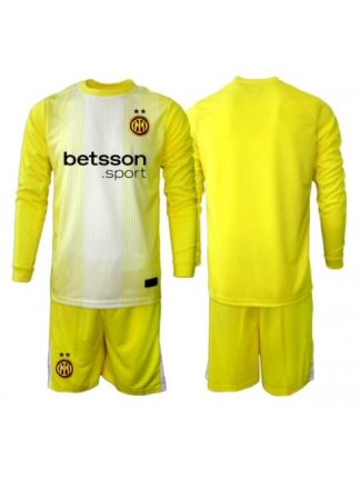 Otroški Nogometna dresi kompleti poceni Inter Milan Vratar Gostujoči 2025-26 Dolgi rokav (+ hlače)