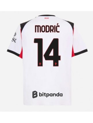 Moški Nogometna dresi poceni AC Milan Luka Modric #14 Gostujoči 2025-26 Kratek rokav