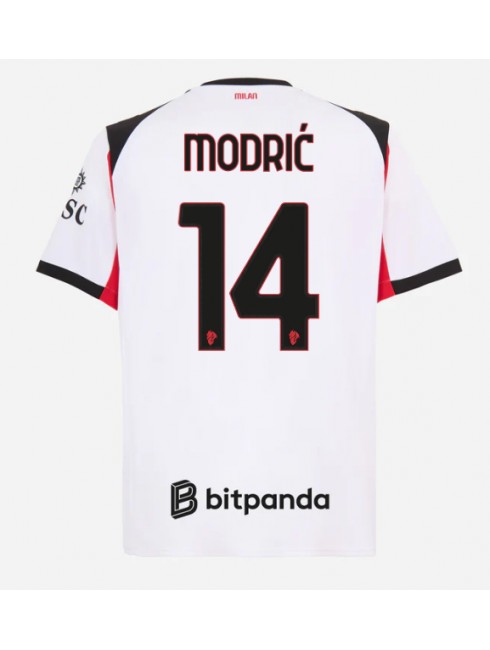 Moški Nogometna dresi poceni AC Milan Luka Modric #14 Gostujoči 2025-26 Kratek rokav