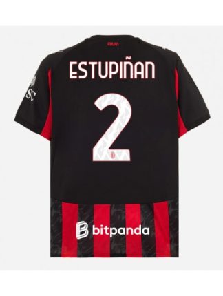 Moški Nogometna dresi poceni AC Milan Pervis Estupinan #2 Domači 2025-26 Kratek rokav