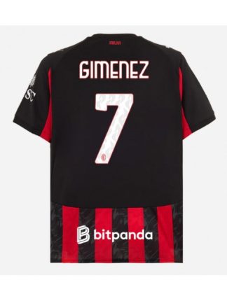 Moški Nogometna dresi poceni AC Milan Santiago Gimenez #7 Domači 2025-26 Kratek rokav