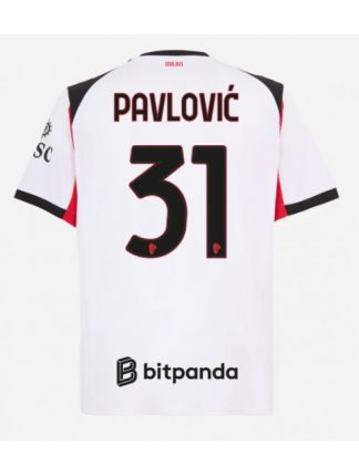 Moški Nogometna dresi poceni AC Milan Strahinja Pavlovic #31 Gostujoči 2025-26 Kratek rokav