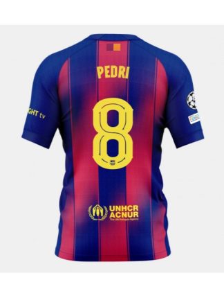 Moški Nogometna dresi poceni Barcelona Pedri Gonzalez #8 Domači 2025-26 Kratek rokav