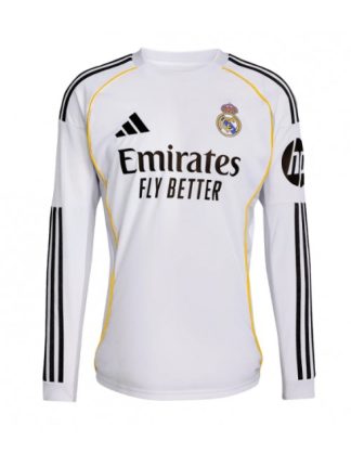 Moški Nogometna dresi poceni Real Madrid Domači 2025-26 Dolgi rokav