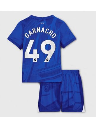 Otroški Nogometna dresi poceni Chelsea Alejandro Garnacho #49 Domači 2025-26 kompleti