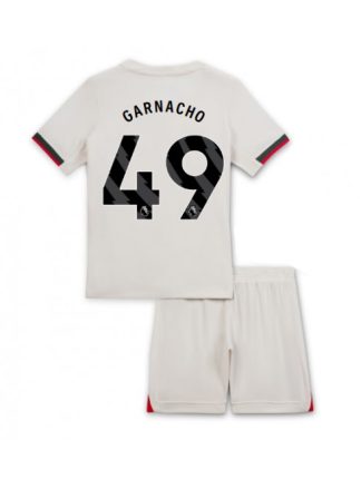 Otroški Nogometna dresi poceni Chelsea Alejandro Garnacho #49 Gostujoči 2025-26 kompleti