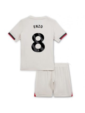 Otroški Nogometna dresi poceni Chelsea Enzo Fernandez #8 Gostujoči 2025-26 kompleti