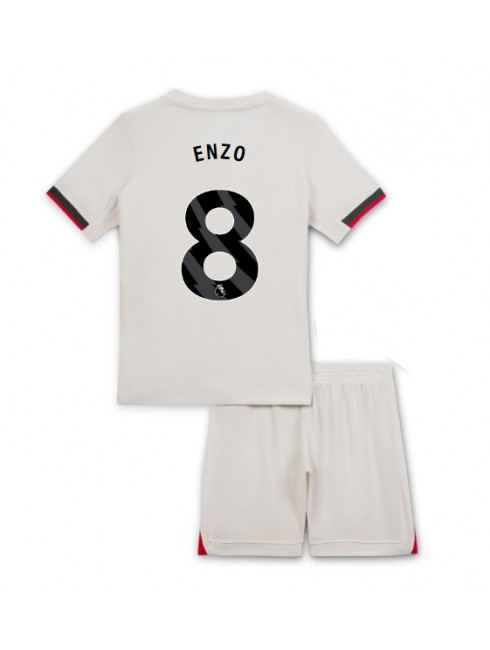 Otroški Nogometna dresi poceni Chelsea Enzo Fernandez #8 Gostujoči 2025-26 kompleti