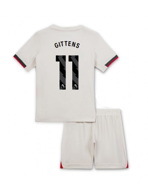 Otroški Nogometna dresi poceni Chelsea Jamie Gittens #11 Gostujoči 2025-26 kompleti