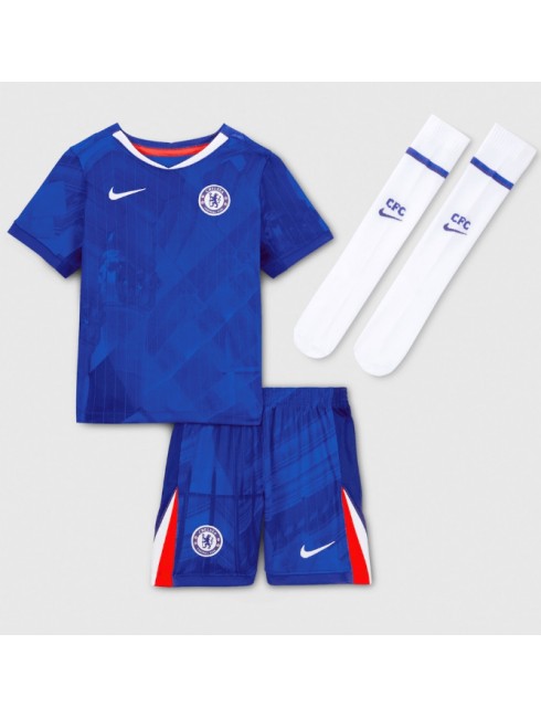 Otroški Nogometna dresi poceni Chelsea Liam Delap #9 Domači 2025-26 kompleti