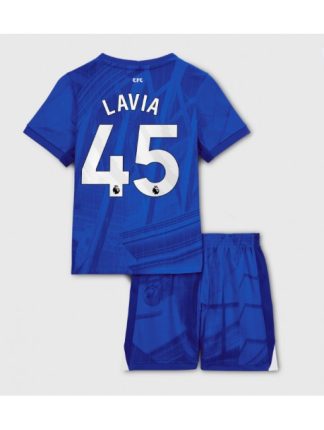 Otroški Nogometna dresi poceni Chelsea Romeo Lavia #45 Domači 2025-26 kompleti