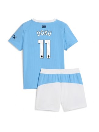 Otroški Nogometna dresi poceni Manchester City Jeremy Doku #11 Domači 2025-26 kompleti