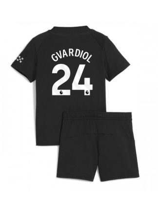 Otroški Nogometna dresi poceni Manchester City Josko Gvardiol #24 Gostujoči 2025-26 kompleti