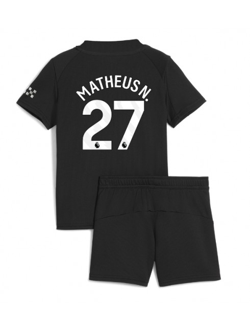 Otroški Nogometna dresi poceni Manchester City Matheus Nunes #27 Gostujoči 2025-26 kompleti