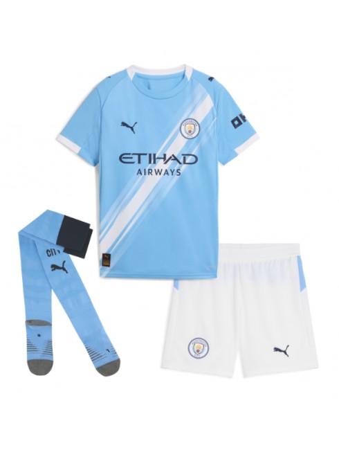 Otroški Nogometna dresi poceni Manchester City Omar Marmoush #7 Domači 2025-26 kompleti