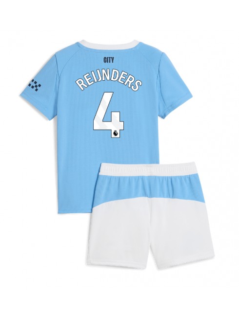 Otroški Nogometna dresi poceni Manchester City Tijjani Reijnders #4 Domači 2025-26 kompleti