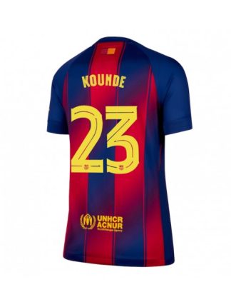 Ženski Nogometna dresi poceni Barcelona Jules Kounde #23 Domači 2025-26 Kratek rokav