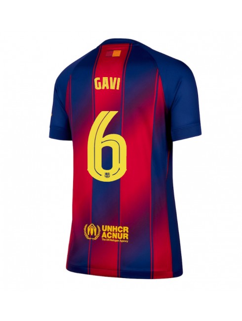 Ženski Nogometna dresi poceni Barcelona Paez Gavi #6 Domači 2025-26 Kratek rokav