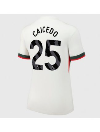 Ženski Nogometna dresi poceni Chelsea Moises Caicedo #25 Gostujoči 2025-26 Kratek rokav