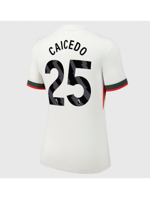 Ženski Nogometna dresi poceni Chelsea Moises Caicedo #25 Gostujoči 2025-26 Kratek rokav