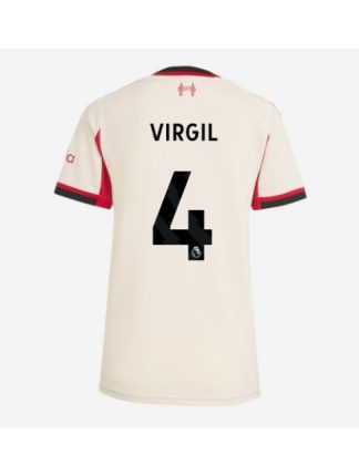 Ženski Nogometna dresi poceni Liverpool Virgil van Dijk #4 Gostujoči 2025-26 Kratek rokav