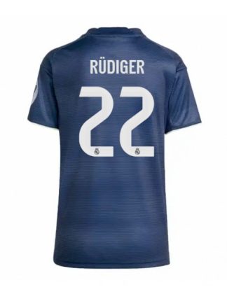 Ženski Nogometna dresi poceni Real Madrid Antonio Rudiger #22 Gostujoči 2025-26 Kratek rokav