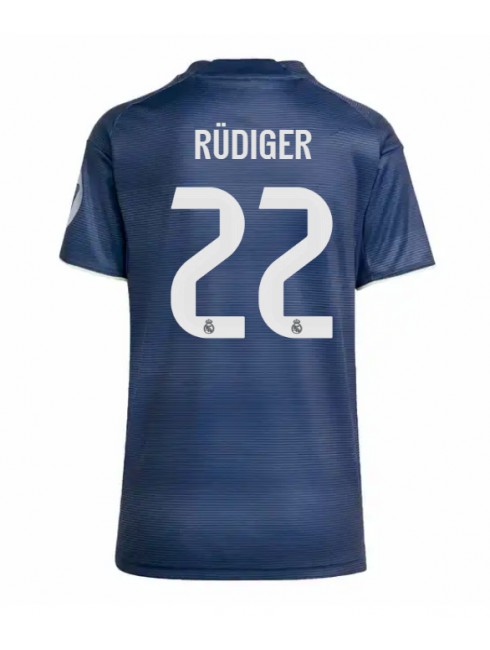 Ženski Nogometna dresi poceni Real Madrid Antonio Rudiger #22 Gostujoči 2025-26 Kratek rokav