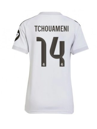 Ženski Nogometna dresi poceni Real Madrid Aurelien Tchouameni #14 Domači 2025-26 Kratek rokav