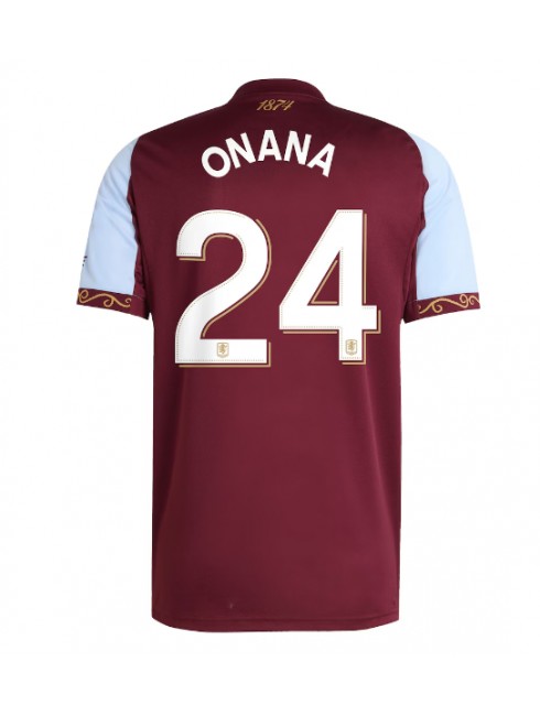 Moški Nogometna dresi poceni Aston Villa Amadou Onana #24 Domači 2025-26 Kratek rokav