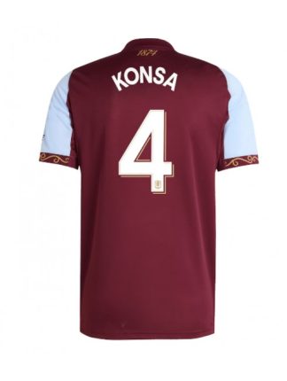 Moški Nogometna dresi poceni Aston Villa Ezri Konsa #4 Domači 2025-26 Kratek rokav
