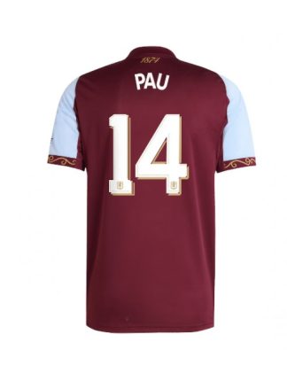 Moški Nogometna dresi poceni Aston Villa Pau Torres #14 Domači 2025-26 Kratek rokav