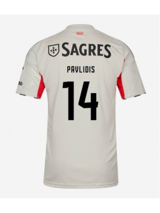 Moški Nogometna dresi poceni Benfica Vangelis Pavlidis #14 Gostujoči 2025-26 Kratek rokav