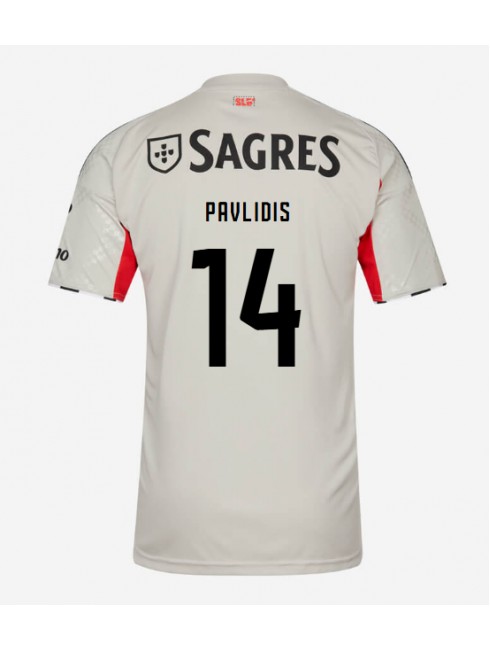 Moški Nogometna dresi poceni Benfica Vangelis Pavlidis #14 Gostujoči 2025-26 Kratek rokav Moški Nogometna dresi poceni Benfica Vangelis Pavlidis #14 Gostujoči 2025-26 Kratek rokav