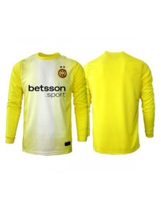 Moški Nogometna dresi poceni Inter Milan Vratar Gostujoči 2025-26 Dolgi rokav