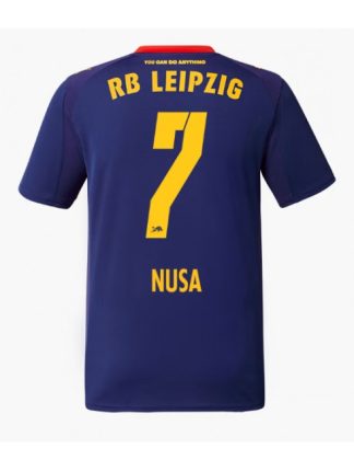 Moški Nogometna dresi poceni RB Leipzig Antonio Nusa #7 Gostujoči 2025-26 Kratek rokav