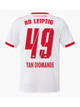 Moški Nogometna dresi poceni RB Leipzig Yan Diomande #49 Domači 2025-26 Kratek rokav