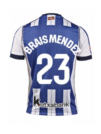Moški Nogometna dresi poceni Real Sociedad Brais Mendez #23 Domači 2025-26 Kratek rokav Moški Nogometna dresi poceni Real Sociedad Brais Mendez #23 Domači 2025-26 Kratek rokav
