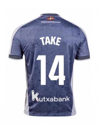 Moški Nogometna dresi poceni Real Sociedad Takefusa Kubo #14 Gostujoči 2025-26 Kratek rokav Moški Nogometna dresi poceni Real Sociedad Takefusa Kubo #14 Gostujoči 2025-26 Kratek rokav