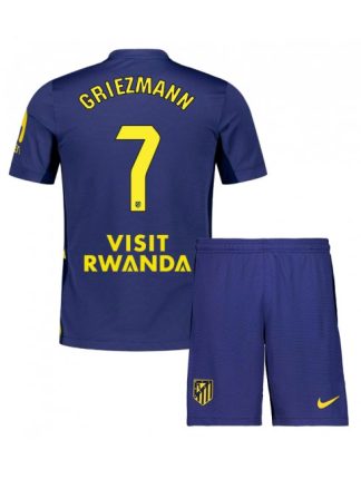 Otroški Nogometna dresi poceni Atletico Madrid Antoine Griezmann #7 Gostujoči 2025-26 kompleti Otroški Nogometna dresi poceni Atletico Madrid Antoine Griezmann #7 Gostujoči 2025-26 kompleti